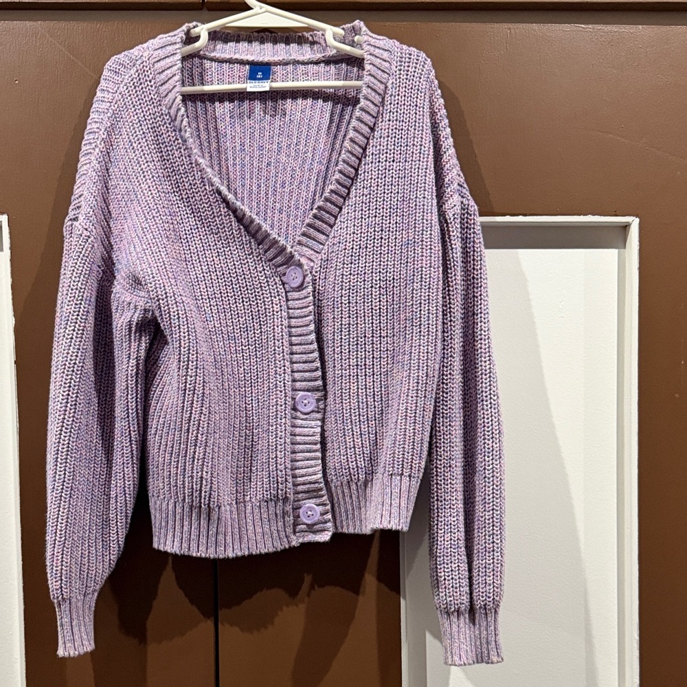 Old Navy Lilac Button-Up Cardigan